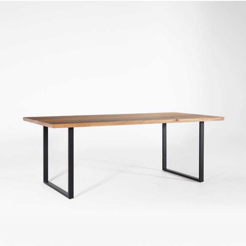 Table à manger en bois massif de manguier et métal 200cm - Kansas