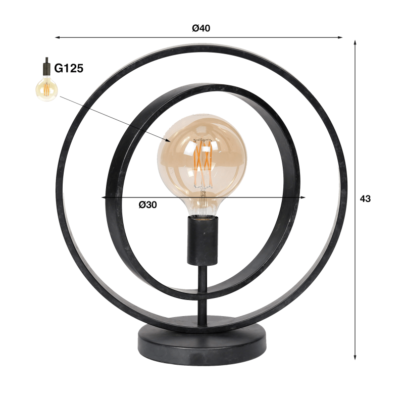 Lampe de bureau industrielle en métal - Altis