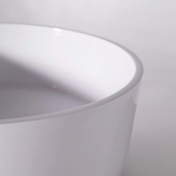 Vasque ronde en céramique ronde, blanc brillant - Rundo