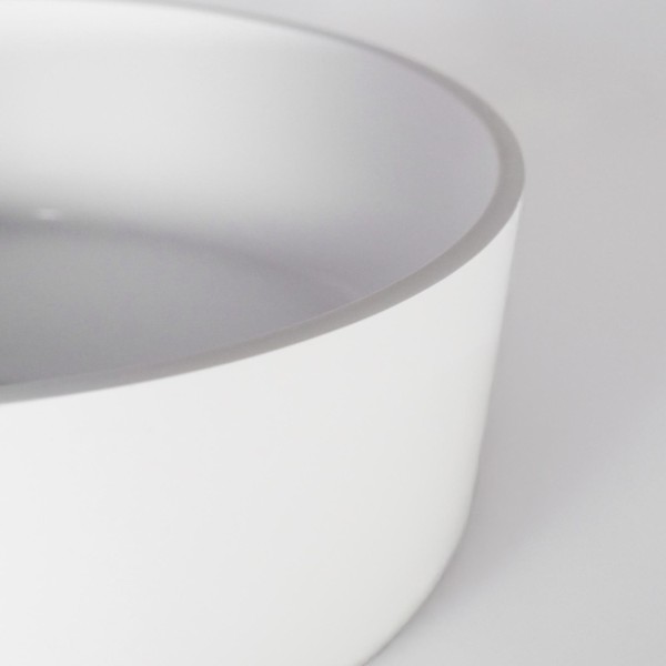 Vasque ronde en céramique ronde, blanc mat - Rundo