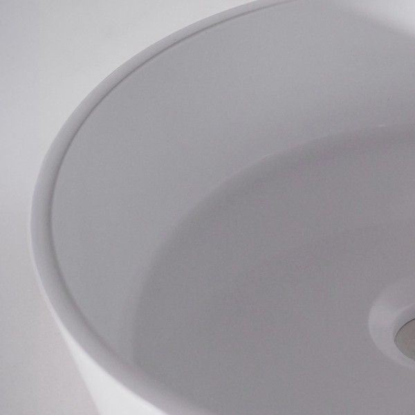 Vasque ronde en céramique ronde, blanc mat - Rundo