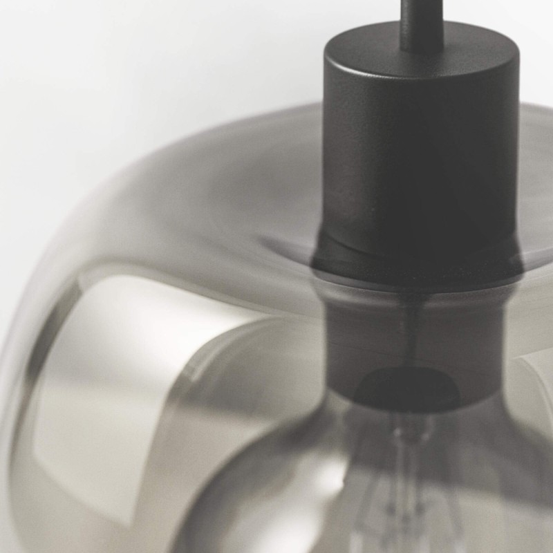 Luminaire en suspension avec abat-jour en verre ambré - Opala