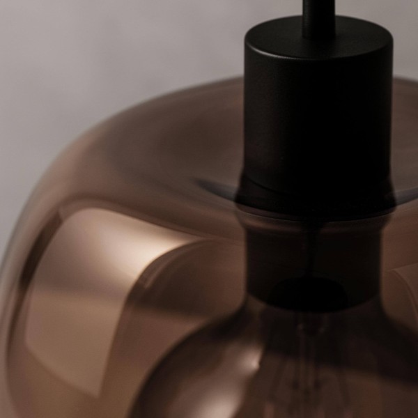 Luminaire en suspension avec abat-jour en verre cuivré - Opala