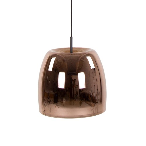 Luminaire en suspension avec abat-jour en verre cuivré - Opala