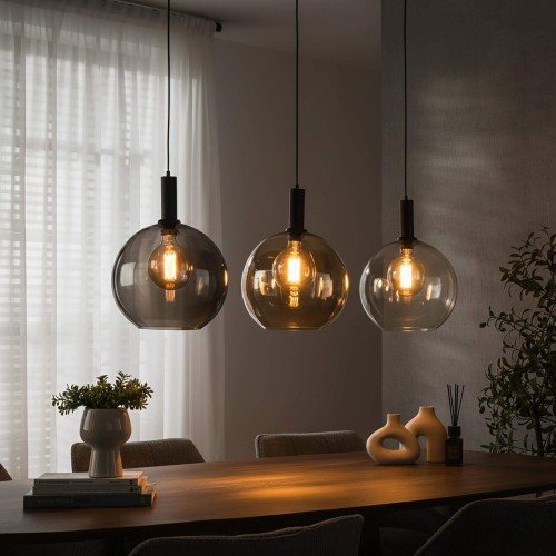 Luminaire en suspension avec abat-jour sphériques en verre tricolore - Sfera