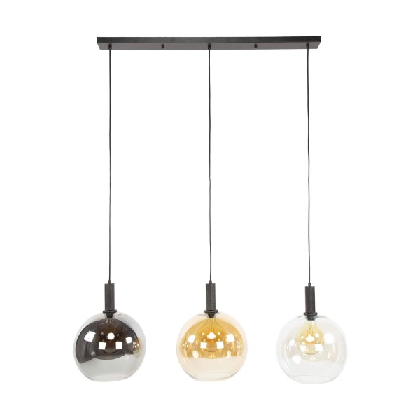 Luminaire en suspension avec abat-jour sphériques en verre tricolore - Sfera