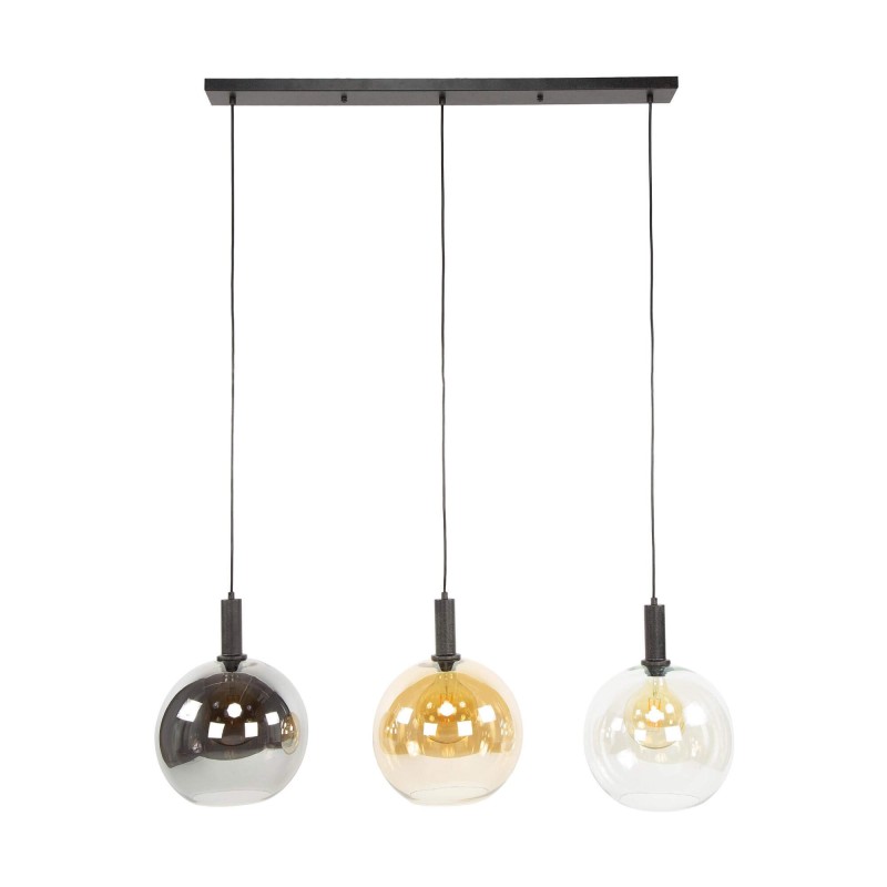 Luminaire en suspension avec abat-jour sphériques en verre tricolore - Sfera
