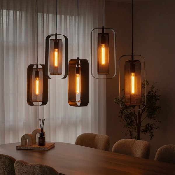 Luminaire à suspendre en métal style industriel - Mesh Rotate