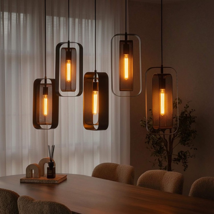 Luminaire à suspendre en métal style industriel - Mesh Rotate