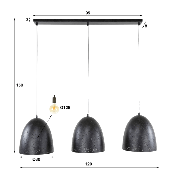 Luminaire industriel à suspendre en métal - Sosmos