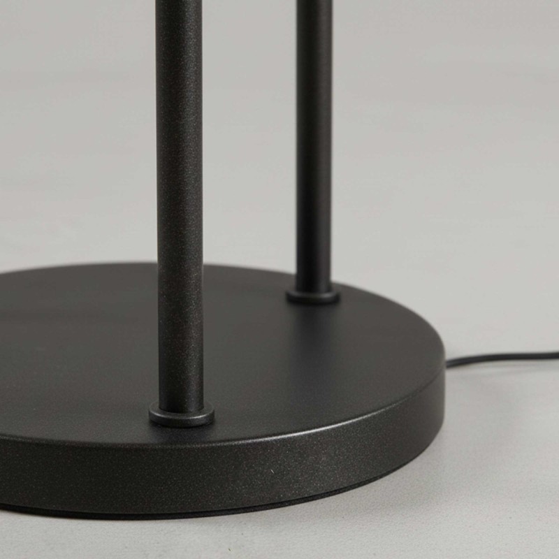 Lampadaire de salon sytle industriel en métal avec abat-jours en verre - Caleo