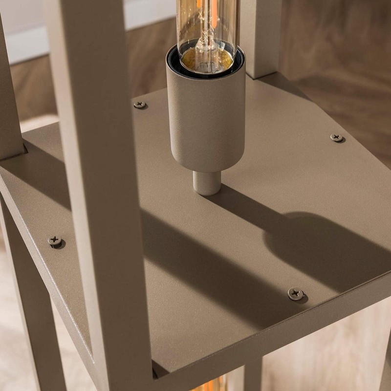 Lampe sur pied de salon en métal avec éclairage LED style industriel - Strukt