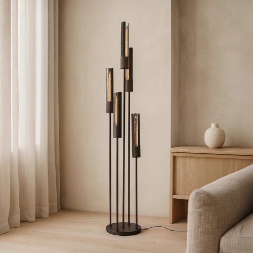 Lampadaire à poser design LED en métal noir - Nova