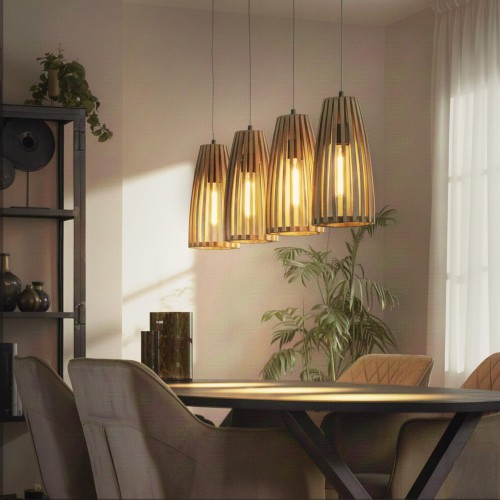 Luminaire suspendu en bois de manguier massif - Natura