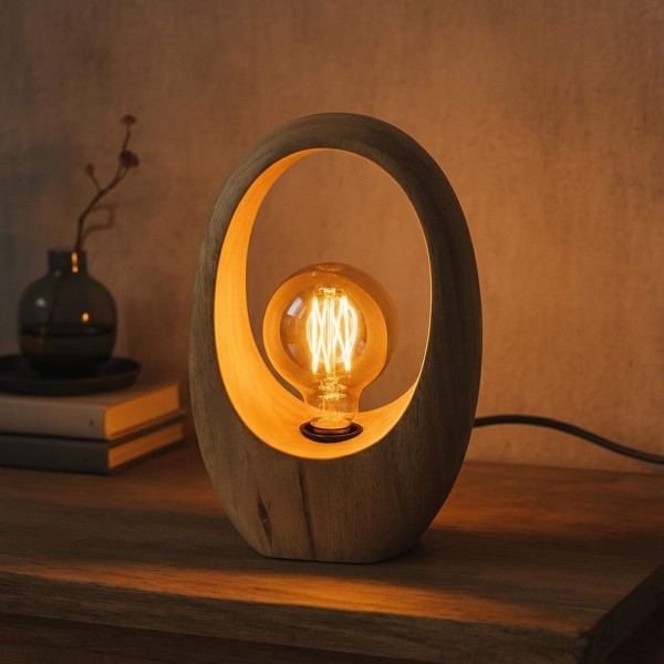 Lampe à poser en bois de manguier massif - Oro