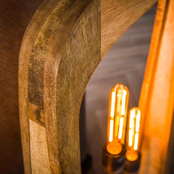 Lampadaire sur pied en bois de manguier massif - Noxios