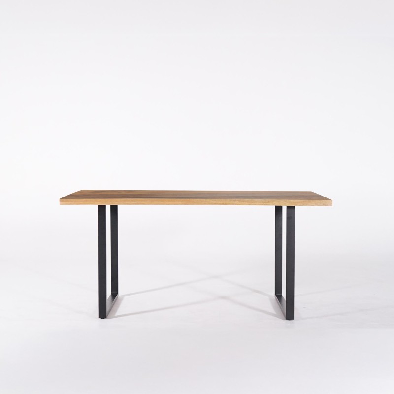 Table à manger en bois massif de manguier et métal 160 cm - Kansas