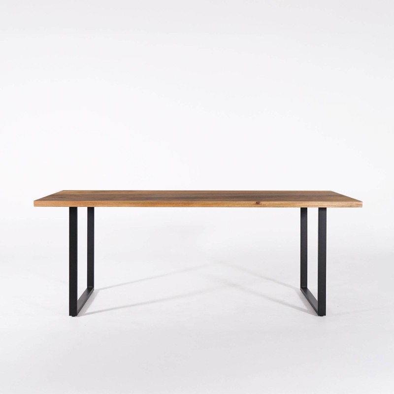 Table à manger en bois massif de manguier et métal 200cm - Kansas