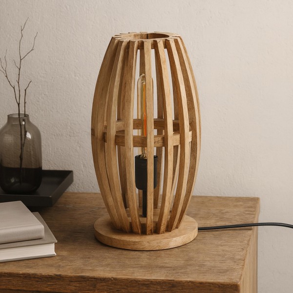 Lampadaire à poser en bois de manguier massif - Arken