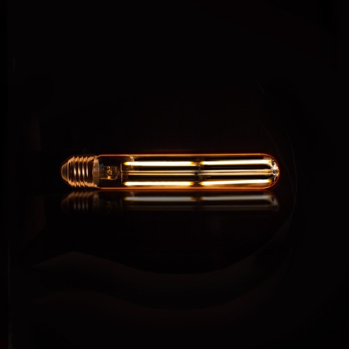 Ampoule tube LED à filament 18,5 cm lumière chaude (E27) , verre ambré [T32-L185]