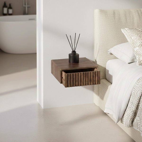 Table de chevet suspendue en bois massif d'acacia (lot de 2) - Nest