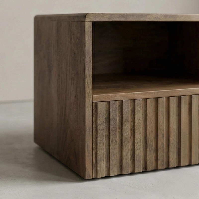 Table de chevet suspendue en bois naturel - Nest