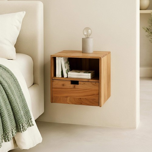 Table de chevet suspendue en bois massif (lot de 2) - Flat XS