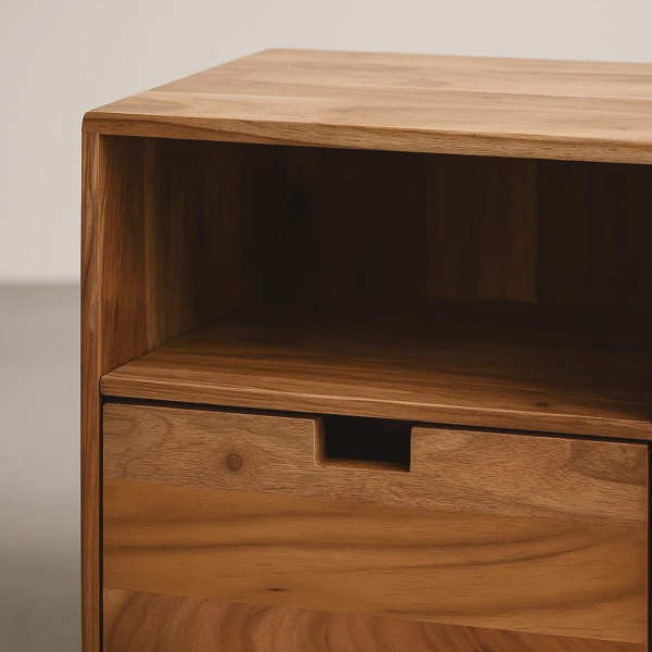 Table de chevet suspendue en bois massif (lot de 2) - Flat XS