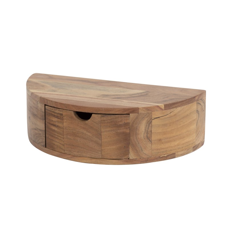 Table de chevet suspendue en bois massif d'acacia - Curve