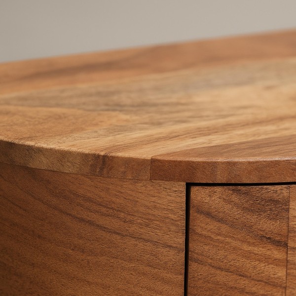 Table de chevet suspendue en bois massif d'acacia - Curve