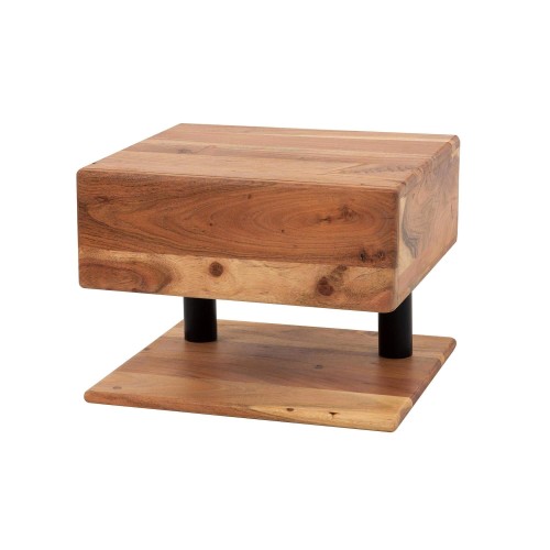 Table de chevet suspendue en bois massif d'acacia - Shelve