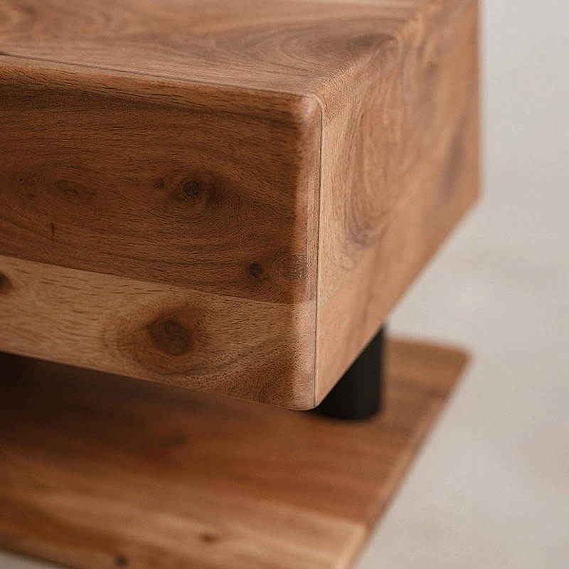 Table de chevet suspendue en bois massif d'acacia - Shelve