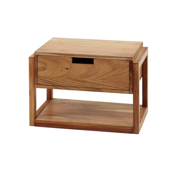 Table de chevet suspendue en bois massif d'acacia - Silent