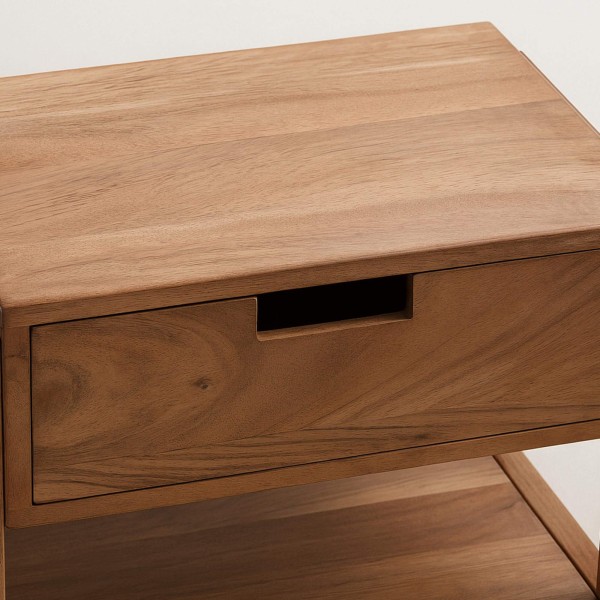 Table de chevet suspendue en bois massif d'acacia - Silent