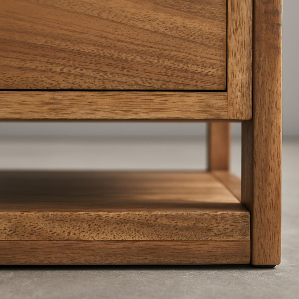 Table de chevet suspendue en bois massif d'acacia - Silent