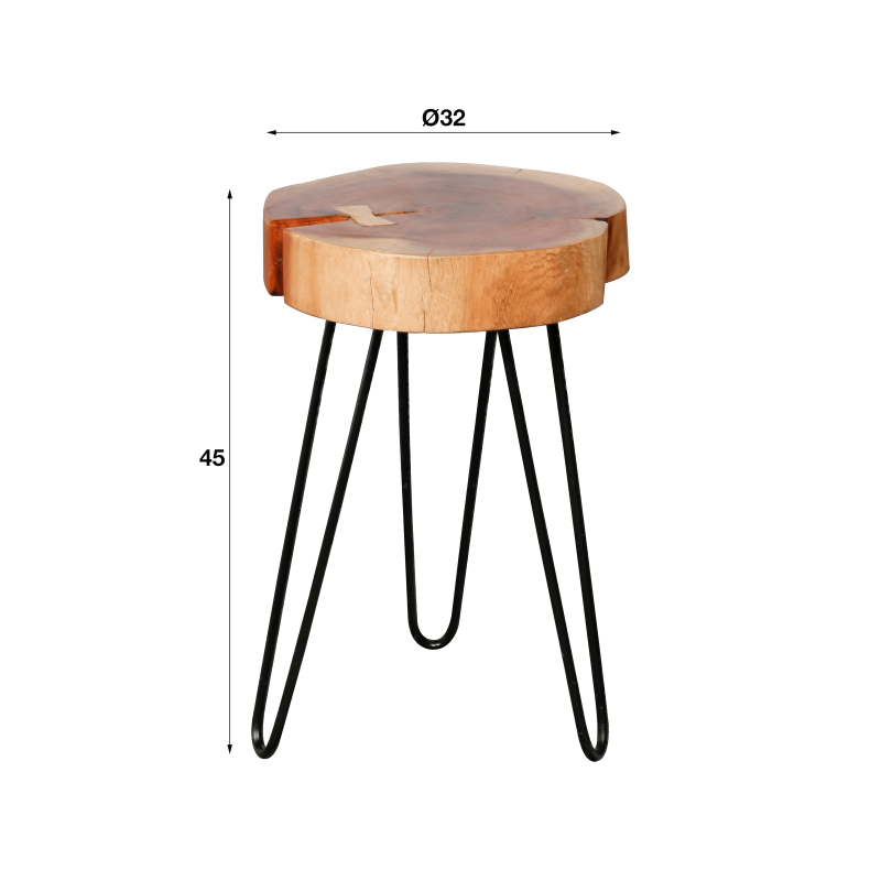 Table d'appoint en bois d'acacia massif (lot de 2) - Trunk