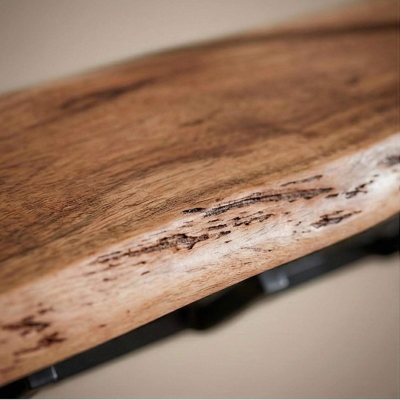 Porte manteaux mural avec étagère en bois massif - Solis