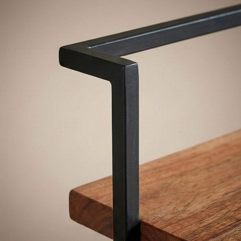 Porte manteaux mural avec étagère en bois massif - Solis