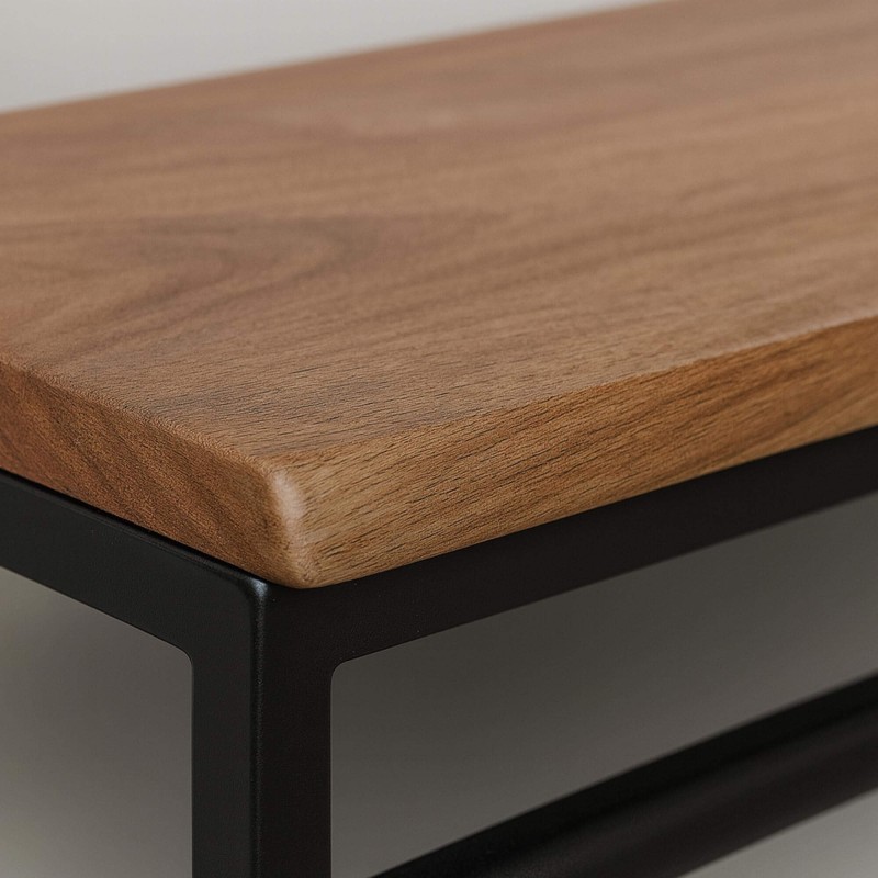 Porte manteaux mural style industriel en bois et métal - Custom