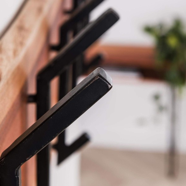 Porte manteaux mural en bois massif d'acacia 2 x 6 crochets - Trunk