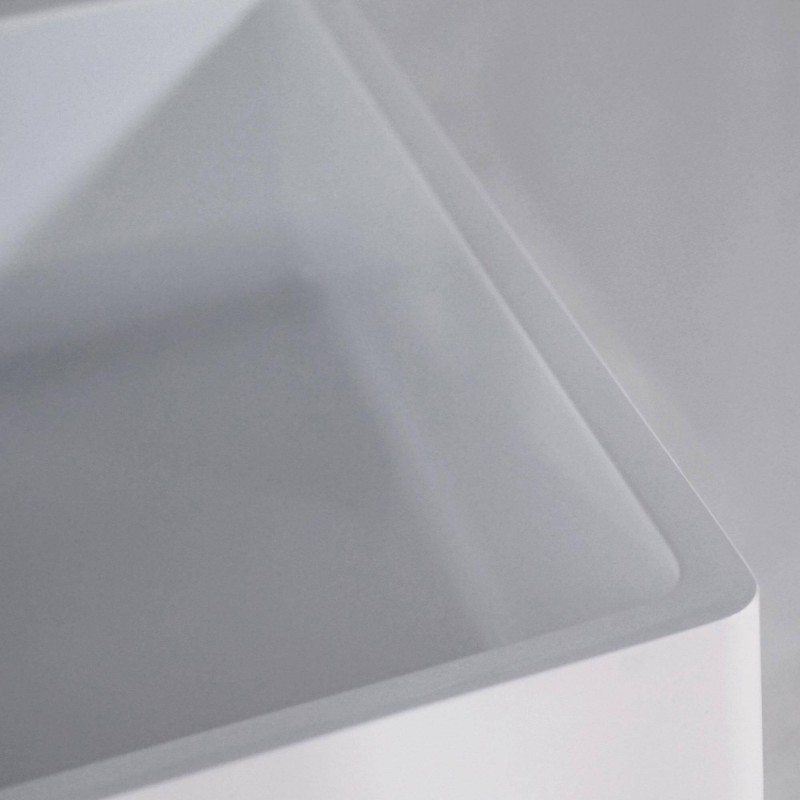 Vasque à poser pour salle de bain, blanc brillant, résine composite - Nova