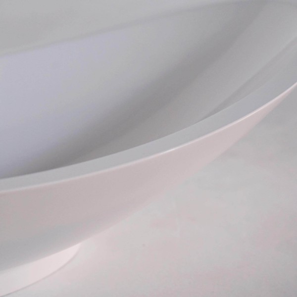 Vasque ronde en céramique, blanc brillant - Ida