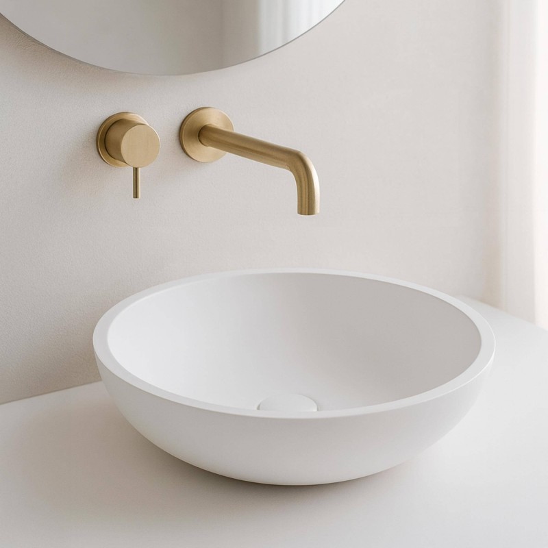 Vasque à poser en céramique, blanc brillant - Bora