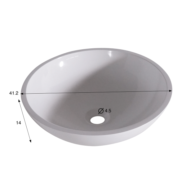 Vasque à poser en céramique, blanc brillant - Bora