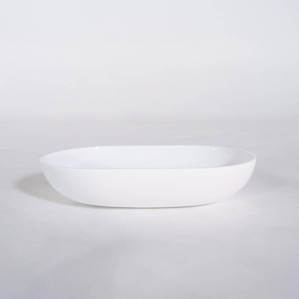 Vasque à poser en céramique ovale, blanc brillant - Slender