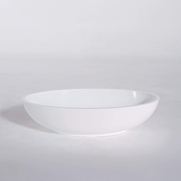 Vasque à poser en céramique ovale, blanc brillant - Vase