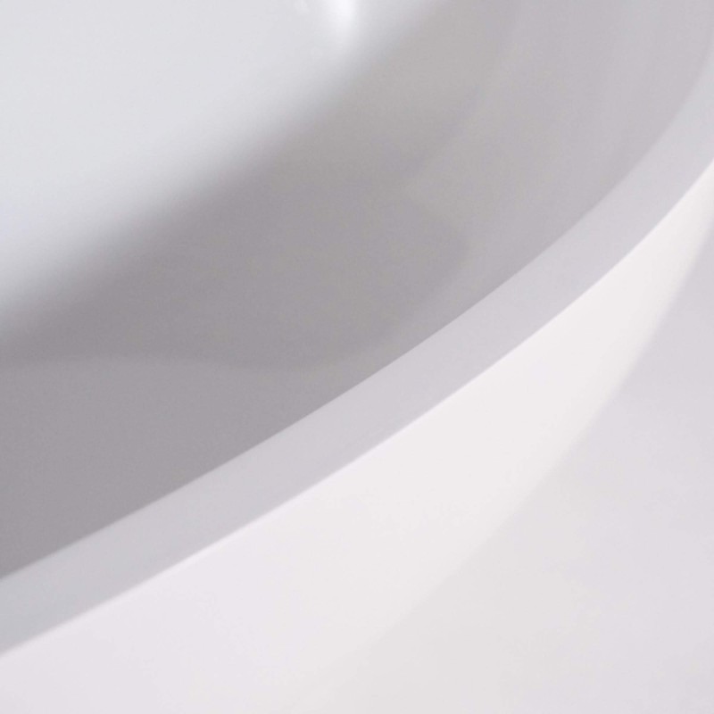 Vasque à poser en céramique ovale, blanc brillant - Vase