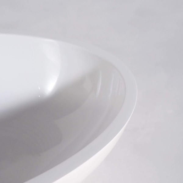 Vasque à poser en céramique ovale, blanc brillant - Vase