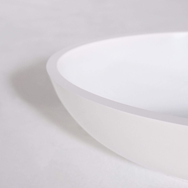 Vasque à poser en céramique ovale, blanc brillant - Vase