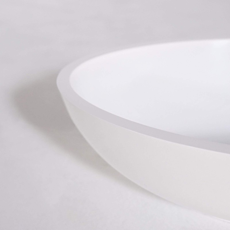 Vasque à poser en céramique ovale, blanc brillant - Vase